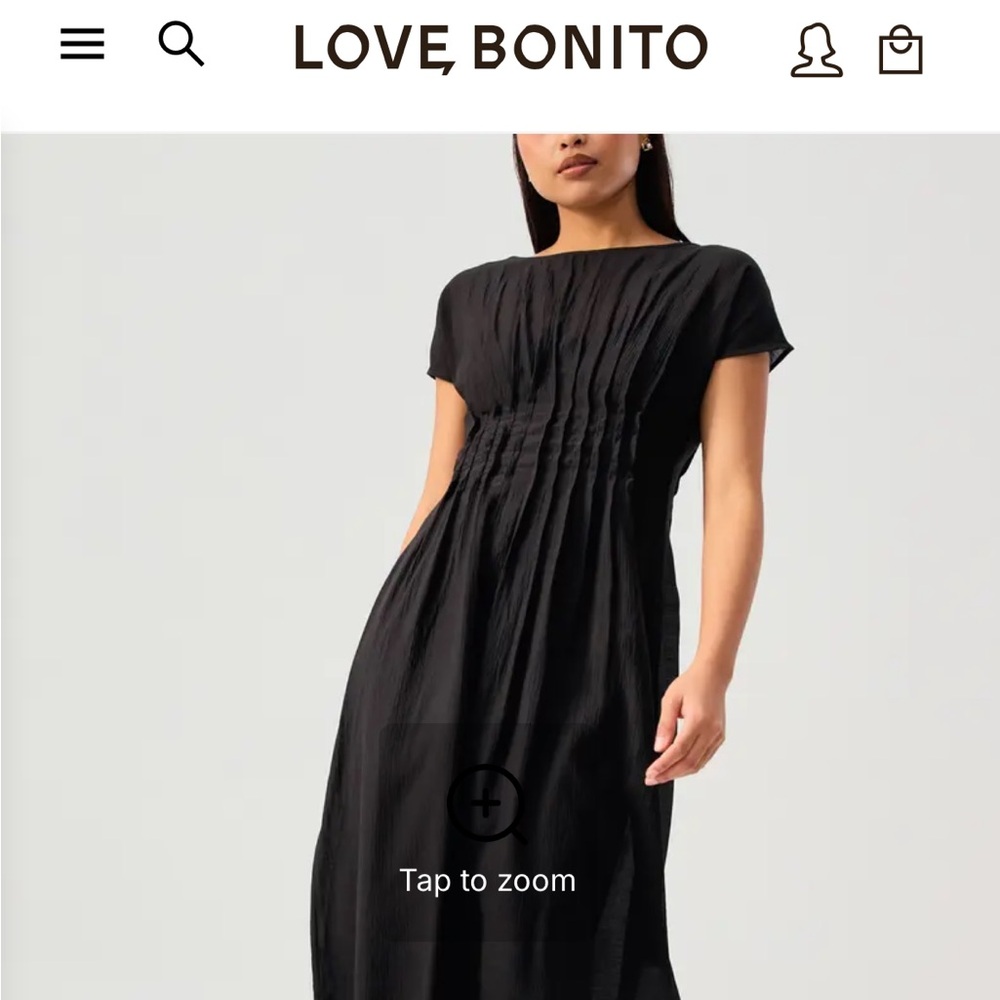Love, Bonito Jill Pintuck Boat Neck Fit & Flare Midi Dress